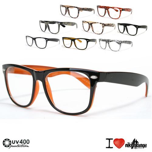 niki orange® Wayfarer Modebrille ohne Stärke Nerd  