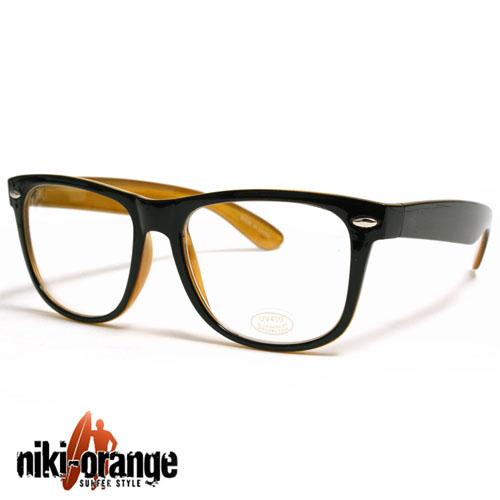 niki orange® Wayfarer Modebrille ohne Stärke Nerd  