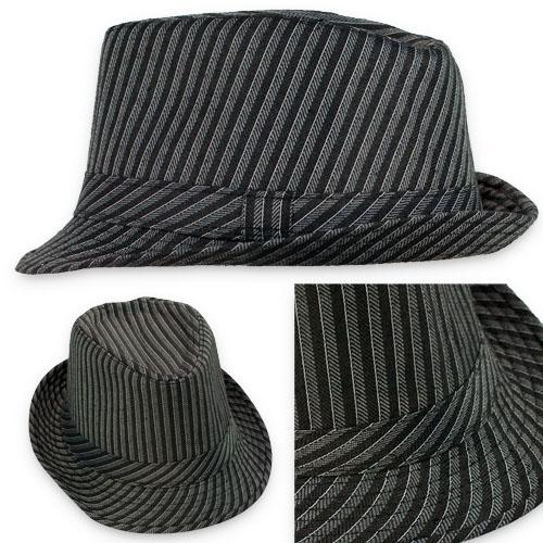 niki orange® Fedora Trilby Hut Hat Cap Schwarz Grau  